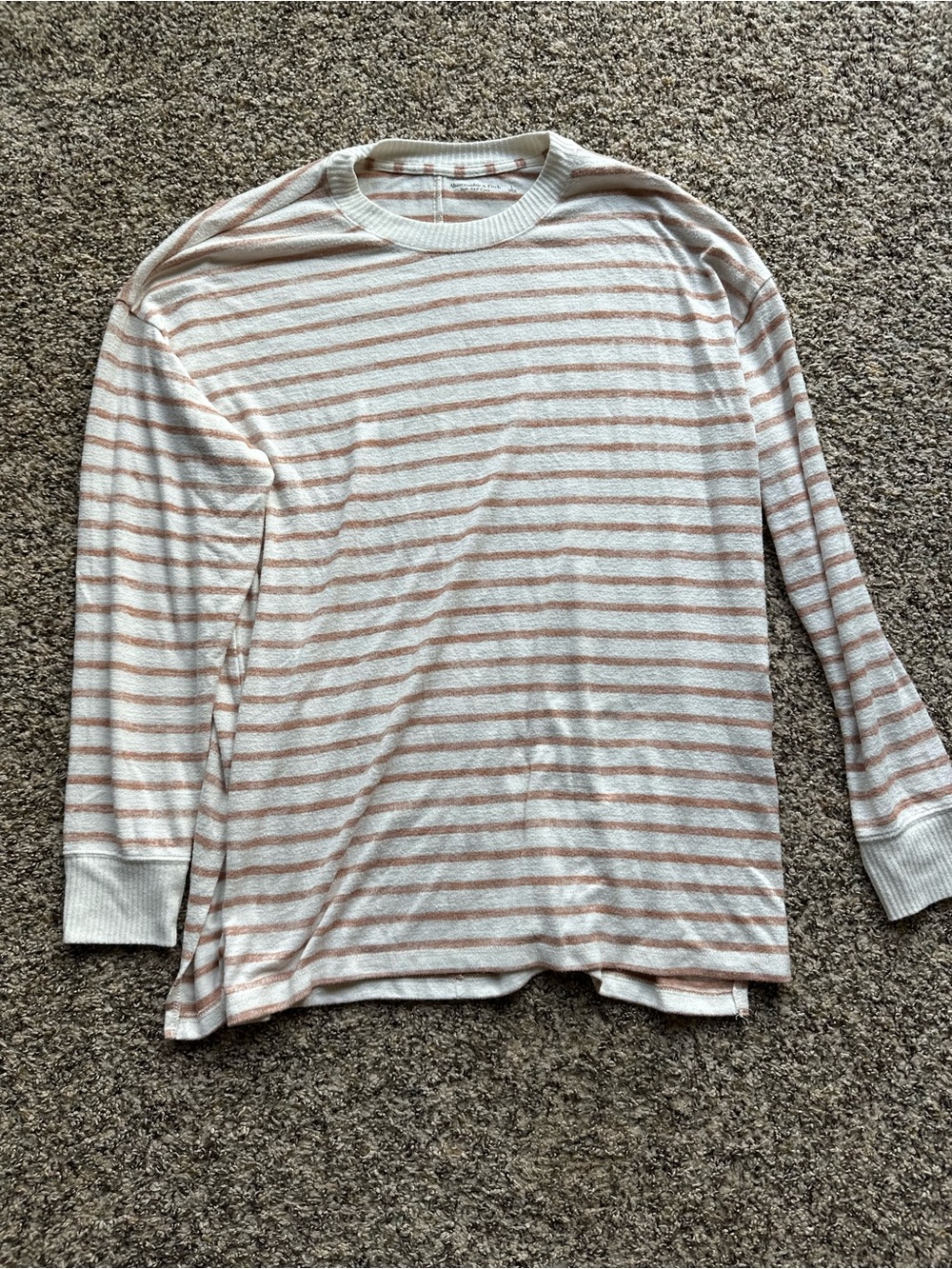 Abercrombie & Fitch soft and cozy orange and creamy long sleeve size L